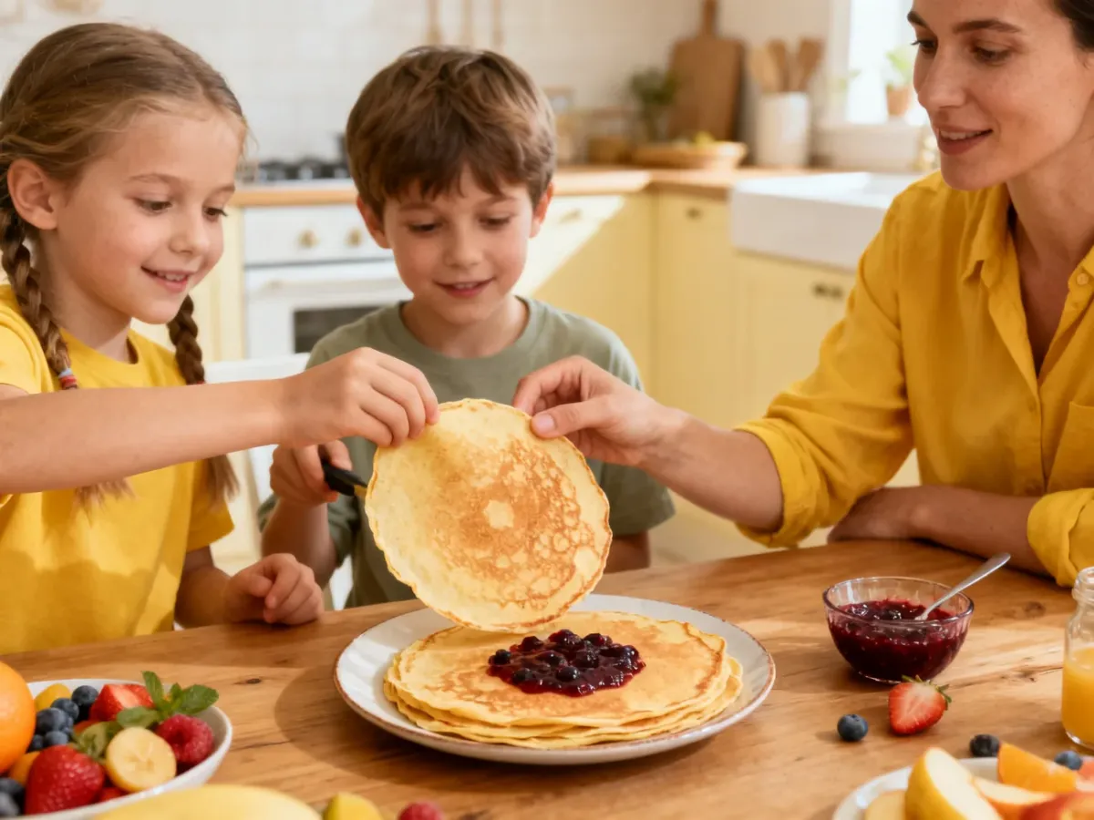 Wspólne przygotowywanie szwedzkich naleśników z owocami