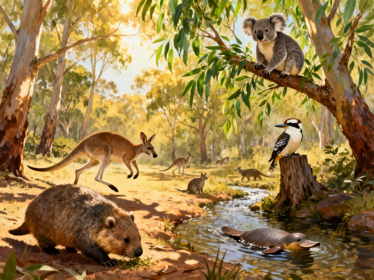 Australijskie zwierzęta w naturalnym środowisku